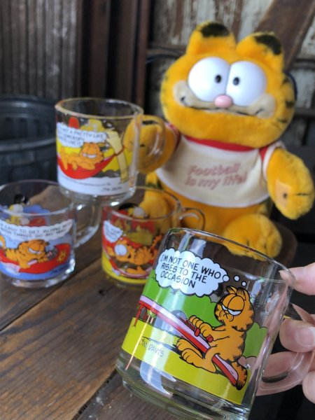 画像13: 80s Vintage ANCHOR HOCKING Glass McDonald's GARFIELD Mug Cup SET (R706) (13)