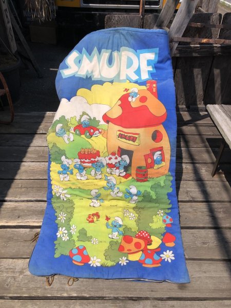 画像1: 80s Vintage Smurfs Sleeping Bag (R707) (1)