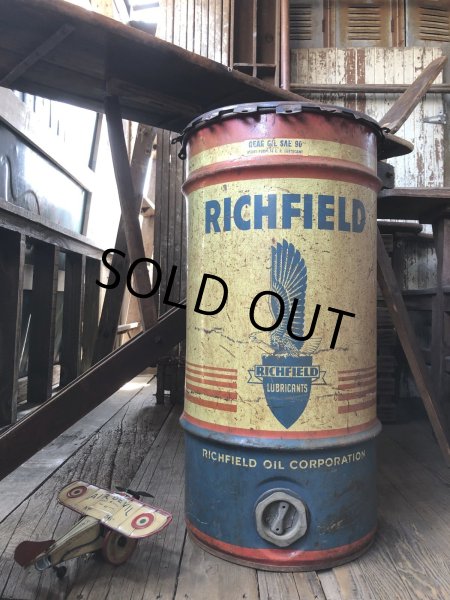画像1: Vintage RICHFIELD Oil 115lb Drum Can (R709) (1)
