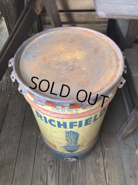画像2: Vintage RICHFIELD Oil 115lb Drum Can (R709) (2)