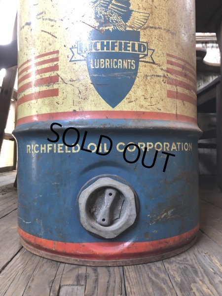 画像9: Vintage RICHFIELD Oil 115lb Drum Can (R709) (9)