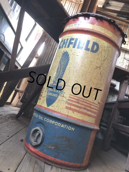 画像15: Vintage RICHFIELD Oil 115lb Drum Can (R709) (15)