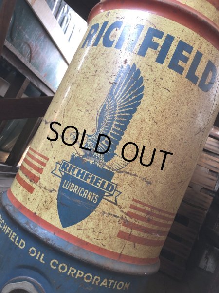 画像10: Vintage RICHFIELD Oil 115lb Drum Can (R709) (10)