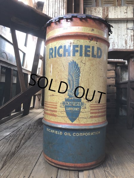 画像7: Vintage RICHFIELD Oil 115lb Drum Can (R709) (7)