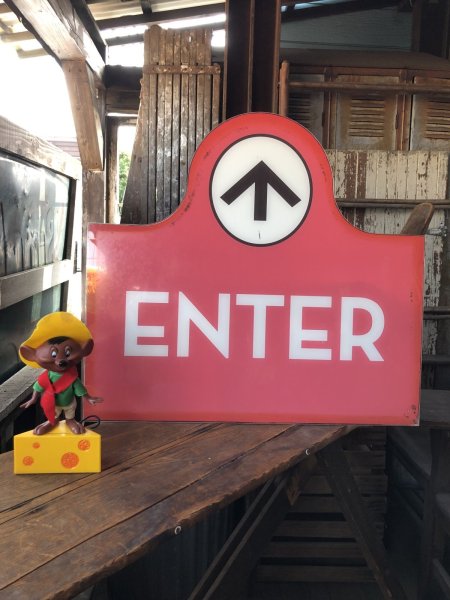 画像1: USA Wendy's Restaurant Drive Thru Enter Sign (R711) (1)