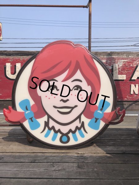 画像17: U.S.A Wendy's Restaurant Wendy Logo Huge Sign 106x115cm (R714) (17)