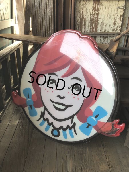 画像1: U.S.A Wendy's Restaurant Wendy Logo Huge Sign 106x115cm (R714) (1)