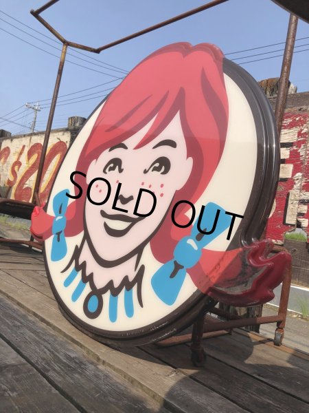 画像15: U.S.A Wendy's Restaurant Wendy Logo Huge Sign 106x115cm (R714) (15)