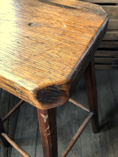 画像7: Antique Wooden BAR Stool (R716) (7)