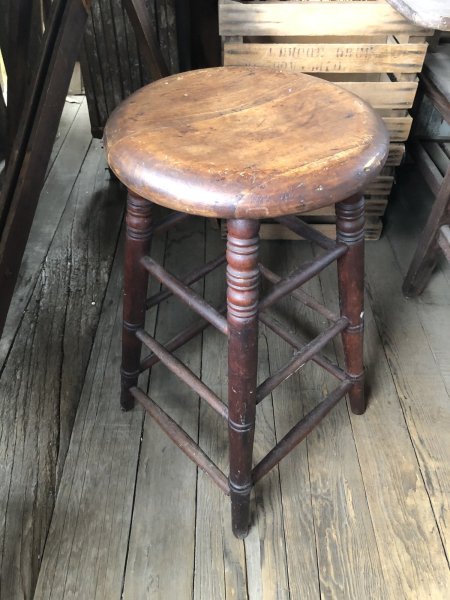 画像3: Antique Wooden BAR Stool (R717) (3)