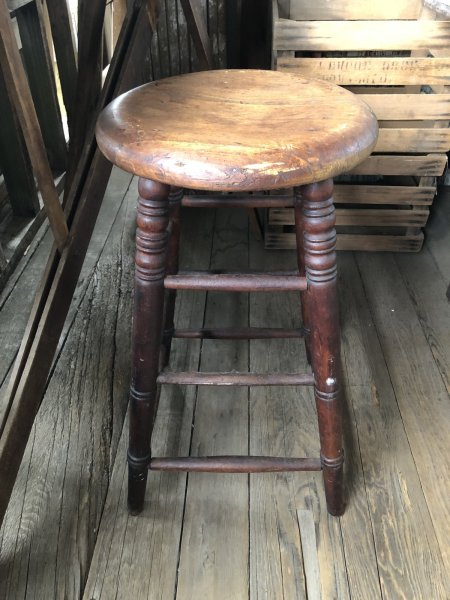 画像4: Antique Wooden BAR Stool (R717) (4)