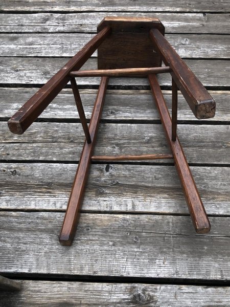 画像13: Antique Wooden BAR Stool (R716) (13)