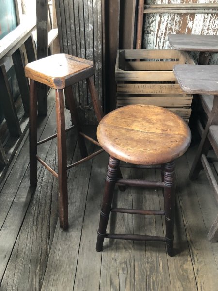 画像15: Antique Wooden BAR Stool (R716) (15)