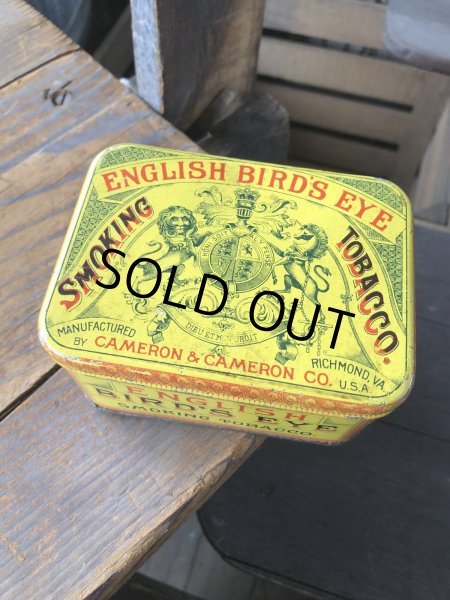 画像1: Vintage Advertising Cigarette Smoking Tobacco Tin Can ENGLISH BIRD'S EYE  (R722) (1)