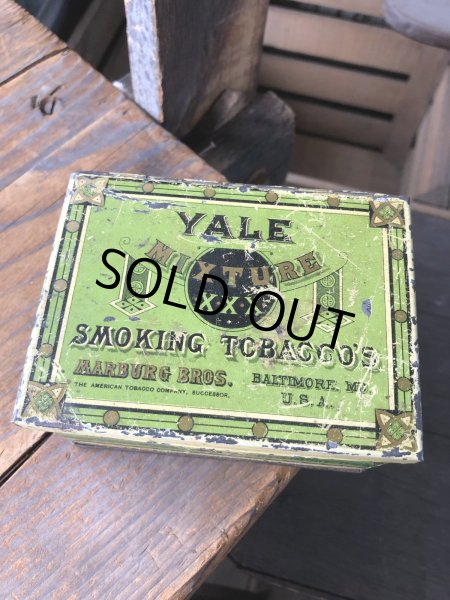 画像1: Vintage Advertising Cigarette Smoking Tobacco Tin Can YALE  (R721) (1)