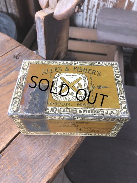 画像1: Vintage Advertising Cigarette Smoking Tobacco Tin Can ALLES & FISHER'S J.A. (R720) (1)