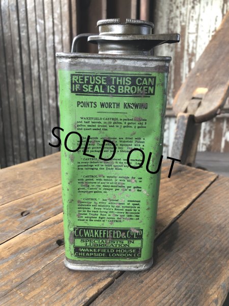 画像6: 20s Antique WAKEFIELD Castrol Motor Oil Can (R751) (6)