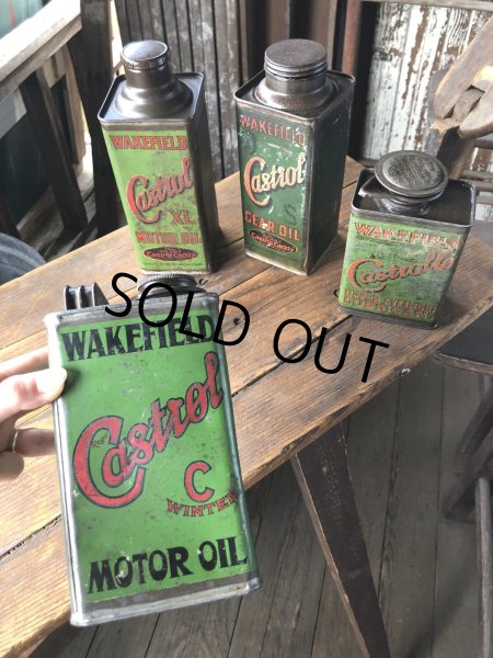画像12: 20s Antique WAKEFIELD Castrol Motor Oil Can (R751) (12)