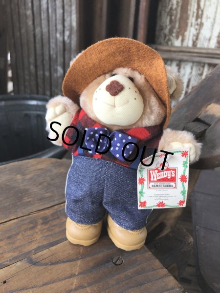 画像1: 80s Vintage Farrell Furskin Bear Mini Plush Doll Wendy's (R767)  (1)
