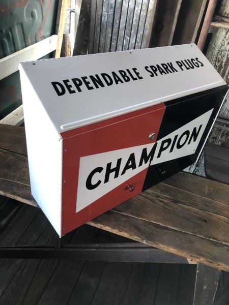 画像4: Vintage CHAMPION SPARK PLUG Service Station Advertising Metal Parts Cabinet (R772) (4)