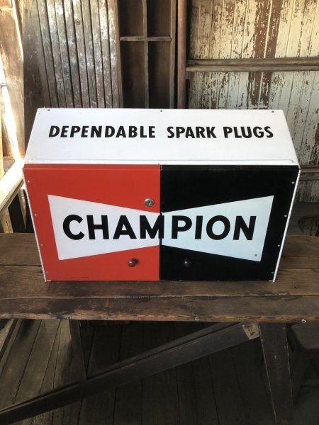 画像1: Vintage CHAMPION SPARK PLUG Service Station Advertising Metal Parts Cabinet (R772) (1)