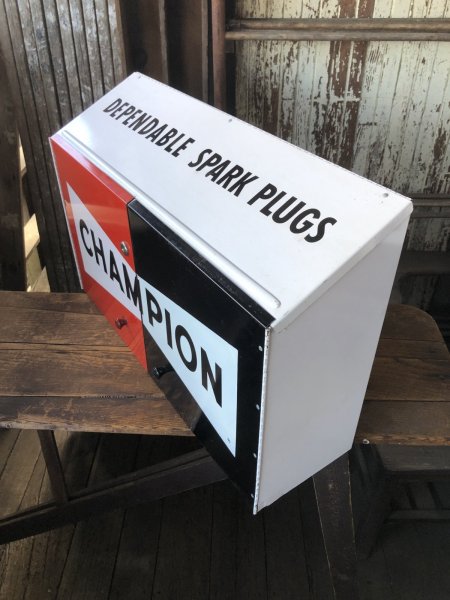 画像2: Vintage CHAMPION SPARK PLUG Service Station Advertising Metal Parts Cabinet (R772) (2)