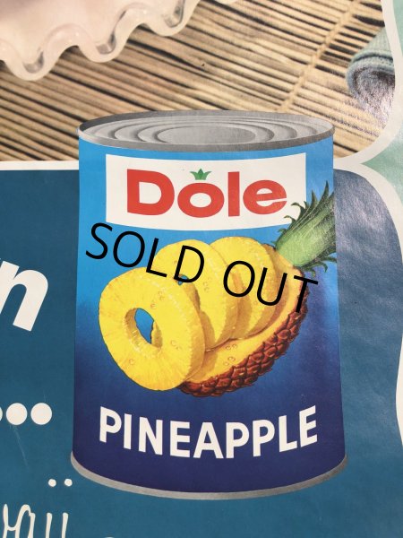 画像6: 70s Vintage Dole Hawaiian Pineapple Advertising Store Display Poster (R774) (6)