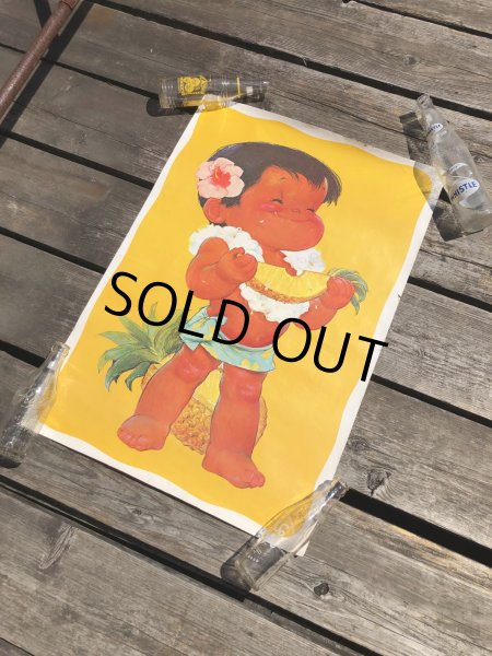 画像7: 70s Vintage Dole Kids Hawaiian Pineapple Advertising Store Display Poster (R776) (7)