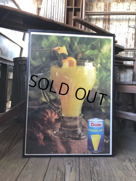 画像6: 70s Vintage Dole Hawaiian Pineapple juice Advertising Store Display Poster (R778) (6)