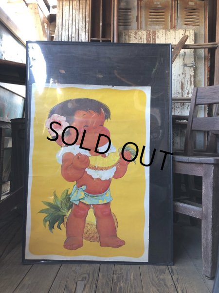 画像8: 70s Vintage Dole Kids Hawaiian Pineapple Advertising Store Display Poster (R776) (8)