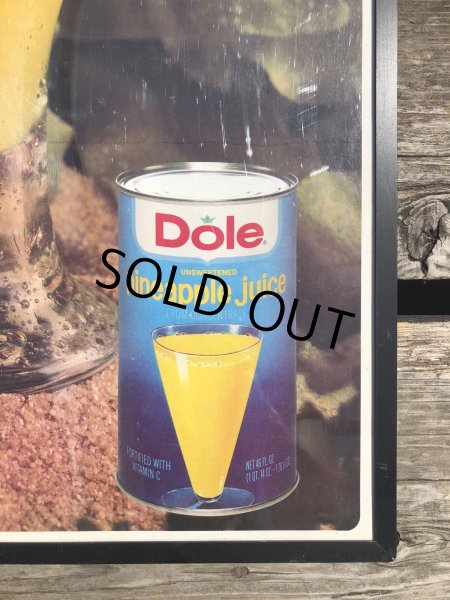 画像5: 70s Vintage Dole Hawaiian Pineapple juice Advertising Store Display Poster (R778) (5)
