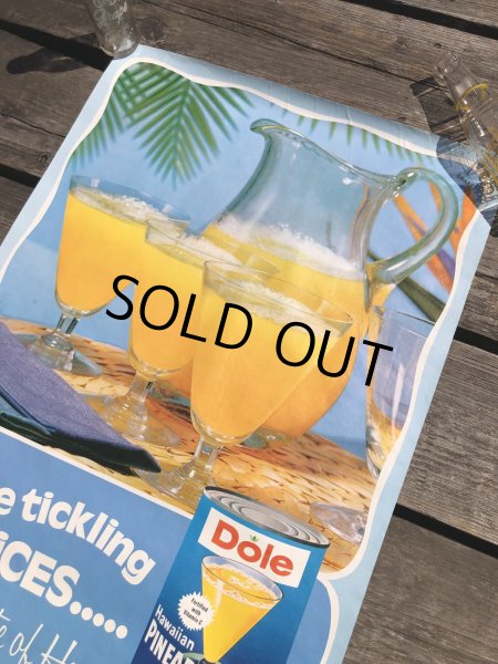 画像5: 70s Vintage Dole Hawaiian Pineapple Juice Advertising Store Display Poster (R775) (5)