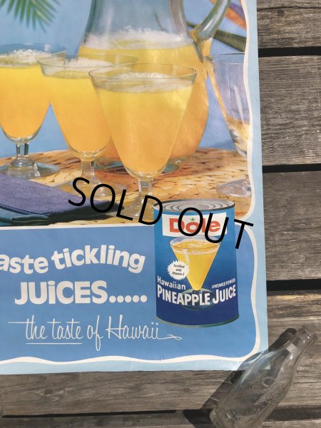 画像3: 70s Vintage Dole Hawaiian Pineapple Juice Advertising Store Display Poster (R775) (3)