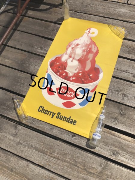 画像10: 60s Vintage Dairy Queen Cherry Sundae Advertising Store Display Poster (R779) (10)