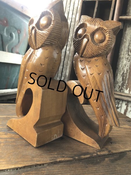 画像9: Vintage Alii Woods Genuine Monkey Pod Owl Bookend (R780)  (9)