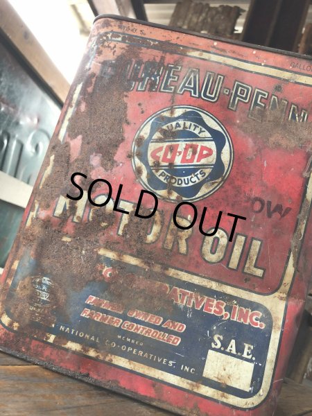 画像2: Vintage Oil Can CO-OP Bureau-Penn Motor Oil 2GL (R790) (2)