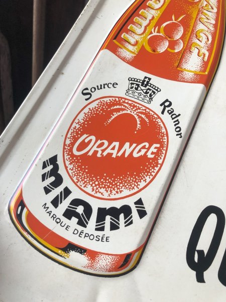 画像5: 60s Vintage Orange Miami soda Advertising Embossed Store Sign (R793) (5)