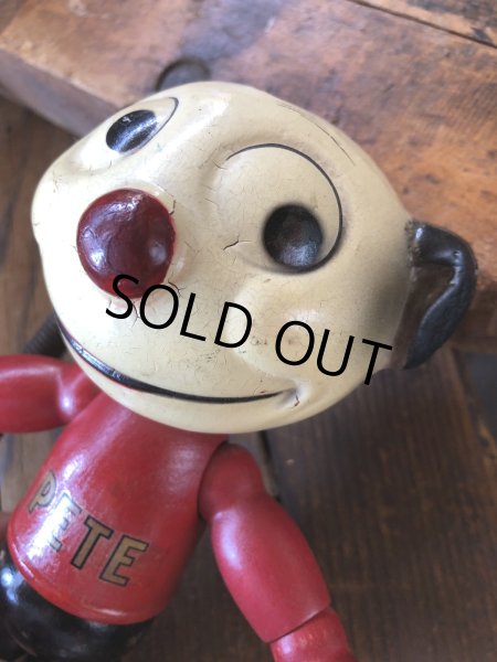 画像14: 30s Antique Cameo Doll Co. Walter Lantz Pete The Pup Wood & Composition Jointed Toy (R795) (14)