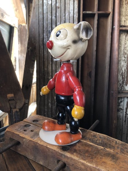 画像2: 30s Antique Cameo Doll Co. Walter Lantz Pete The Pup Wood & Composition Jointed Toy (R794) (2)