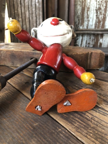 画像13: 30s Antique Cameo Doll Co. Walter Lantz Pete The Pup Wood & Composition Jointed Toy (R794) (13)