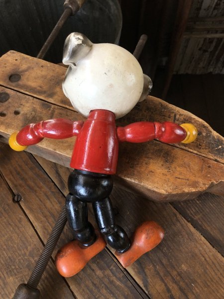 画像17: 30s Antique Cameo Doll Co. Walter Lantz Pete The Pup Wood & Composition Jointed Toy (R794) (17)