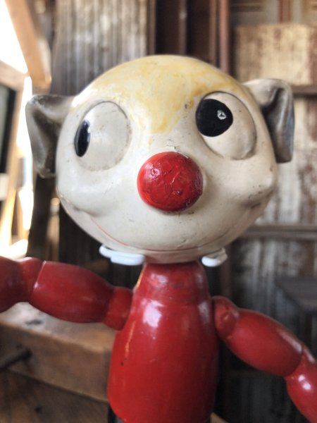 画像6: 30s Antique Cameo Doll Co. Walter Lantz Pete The Pup Wood & Composition Jointed Toy (R794) (6)