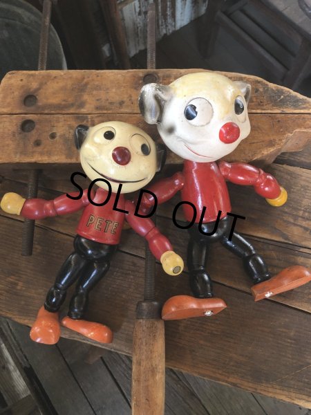 画像16: 30s Antique Cameo Doll Co. Walter Lantz Pete The Pup Wood & Composition Jointed Toy (R795) (16)