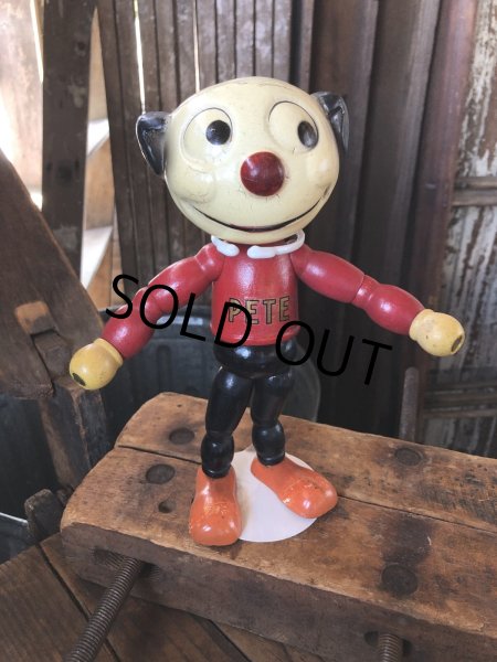 画像1: 30s Antique Cameo Doll Co. Walter Lantz Pete The Pup Wood & Composition Jointed Toy (R795) (1)