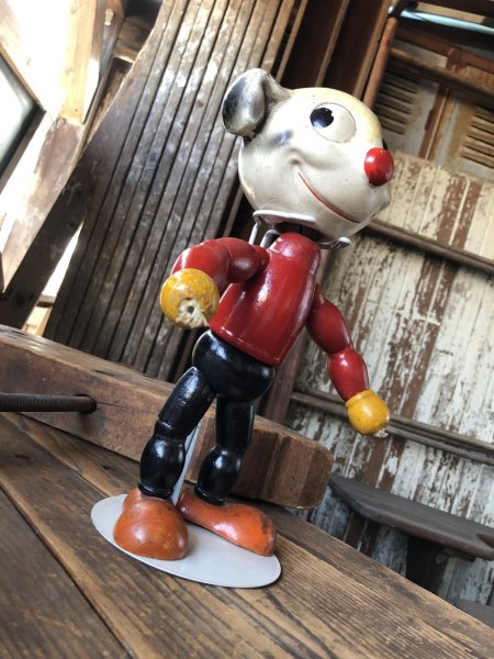 画像9: 30s Antique Cameo Doll Co. Walter Lantz Pete The Pup Wood & Composition Jointed Toy (R794) (9)