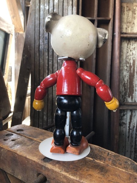 画像3: 30s Antique Cameo Doll Co. Walter Lantz Pete The Pup Wood & Composition Jointed Toy (R794) (3)