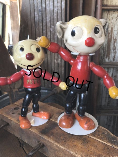 画像15: 30s Antique Cameo Doll Co. Walter Lantz Pete The Pup Wood & Composition Jointed Toy (R795) (15)