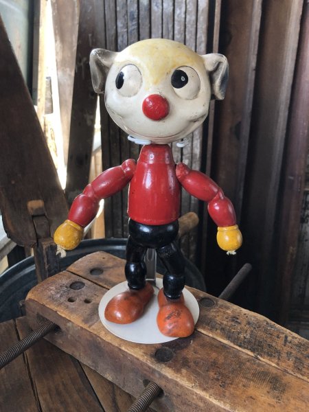 画像1: 30s Antique Cameo Doll Co. Walter Lantz Pete The Pup Wood & Composition Jointed Toy (R794) (1)