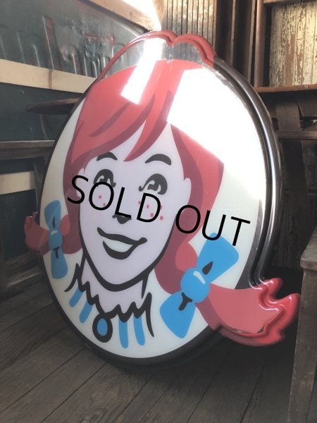 画像5: U.S.A Wendy's Restaurant Wendy Logo Huge Sign 106x115cm (R796) (5)