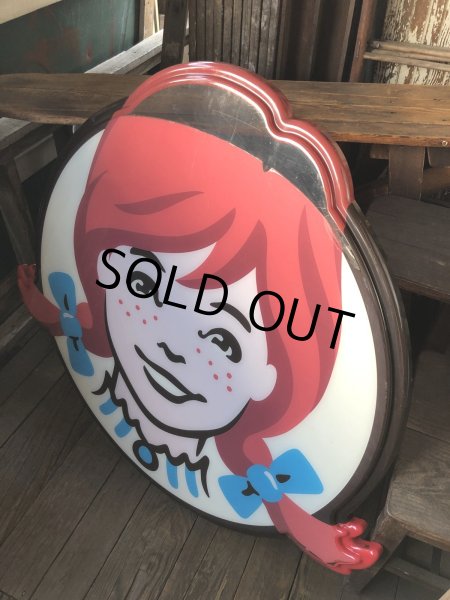 画像16: U.S.A Wendy's Restaurant Wendy Logo Huge Sign 106x115cm (R796) (16)
